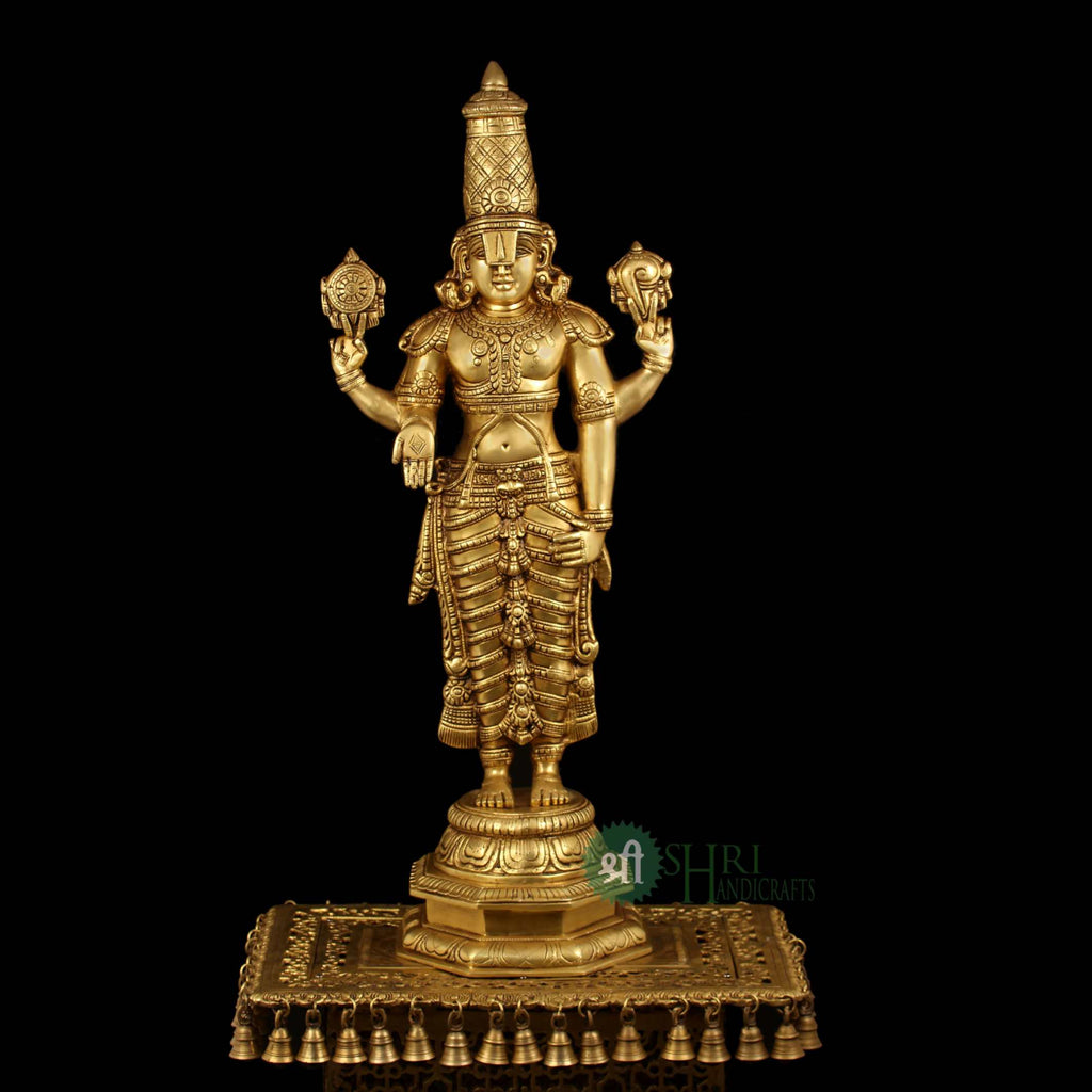 32.5" Brass Tirupati Standing Idol