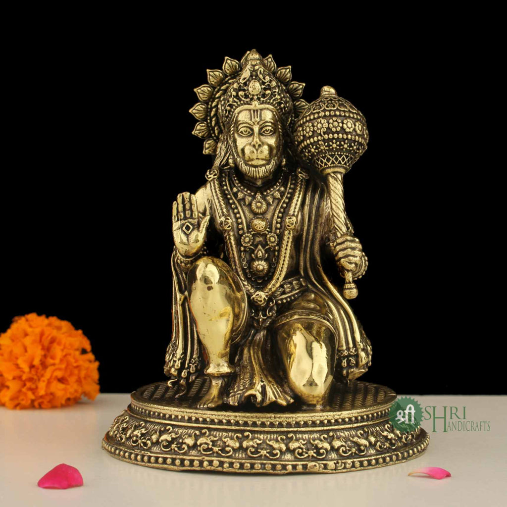 5" BRASS HANUMAN STATUE