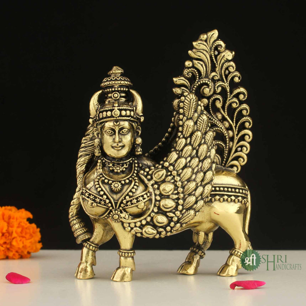 4" BRASS KAMDHENU COW