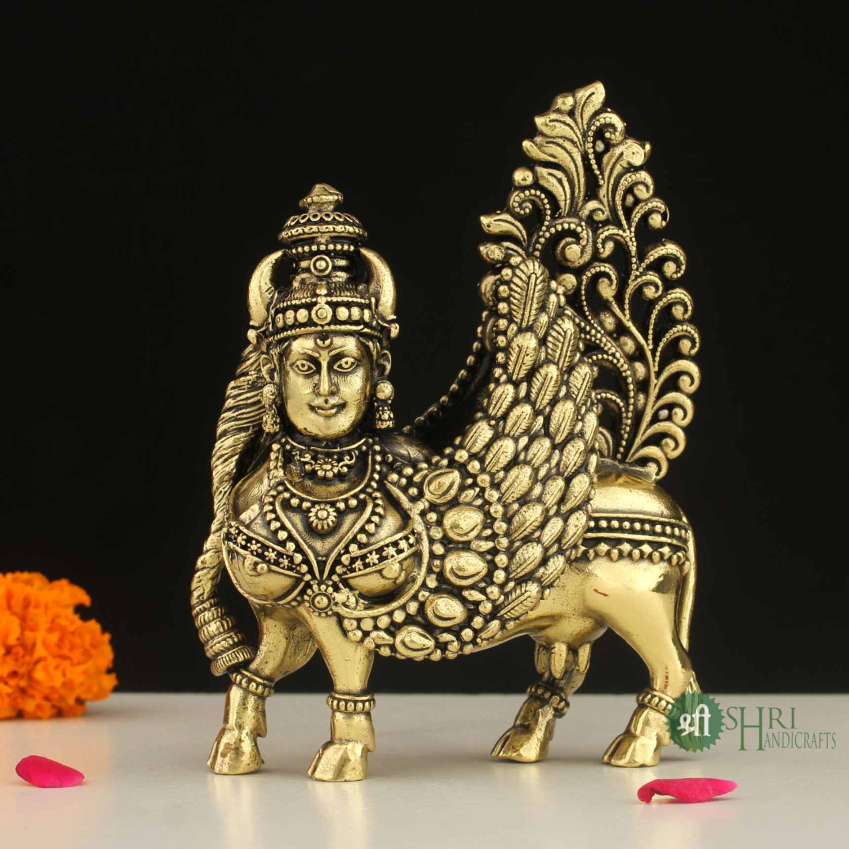 3" BRASS KAMDHENU COW