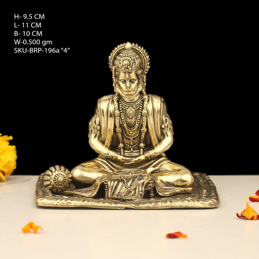 4" BRASS HANUMAN STATUE