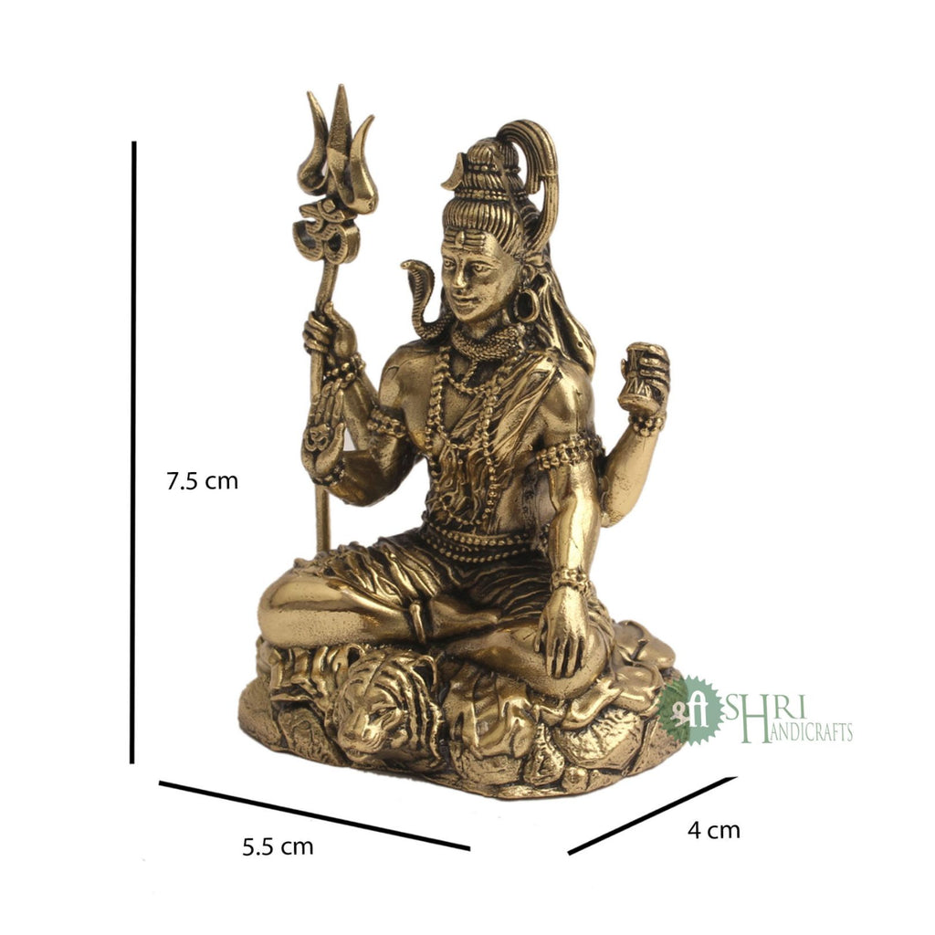 3" BRASS SHIVA SITTING