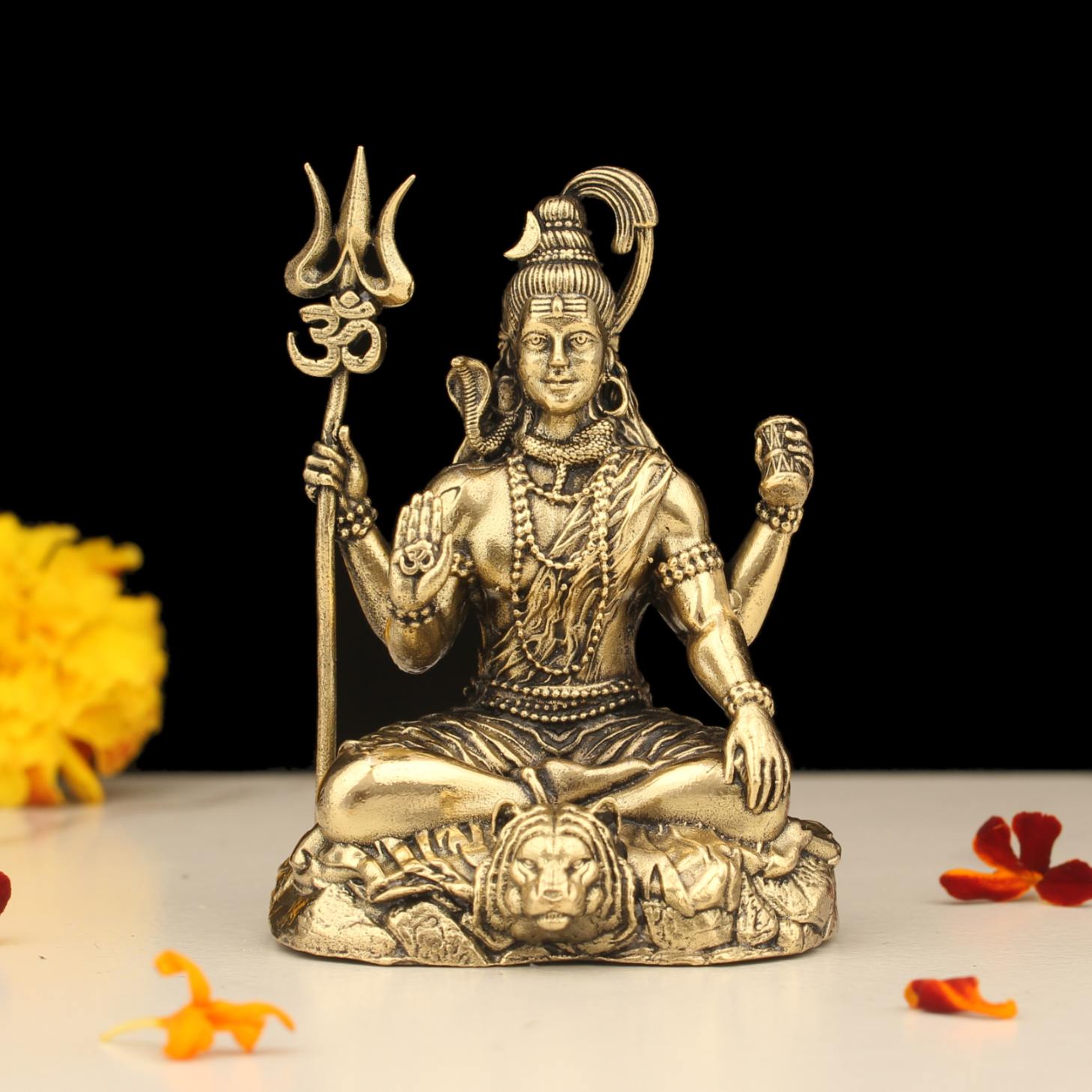 3" BRASS SHIVA SITTING