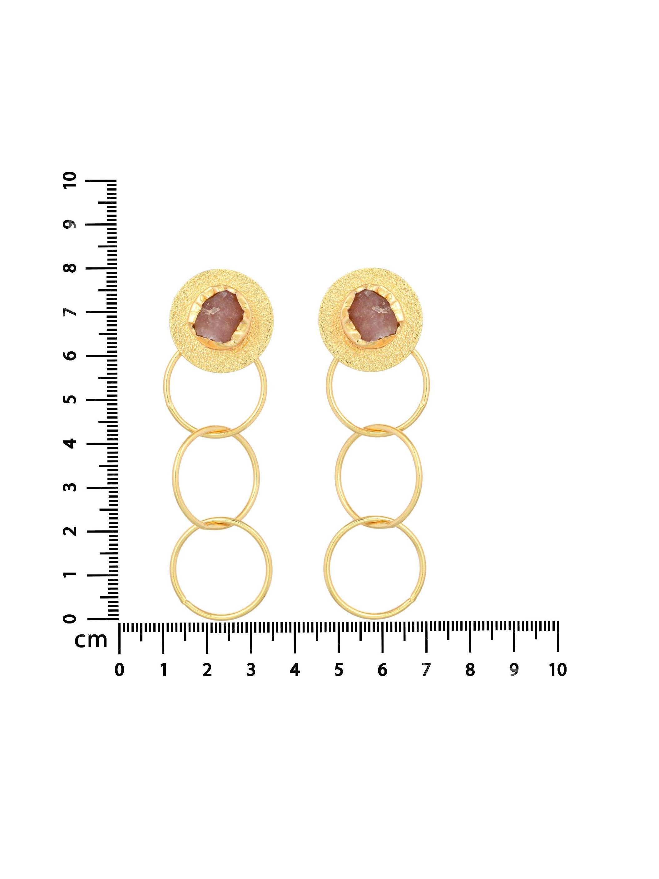 Women's Overlapped Circle Stone Studded Earring