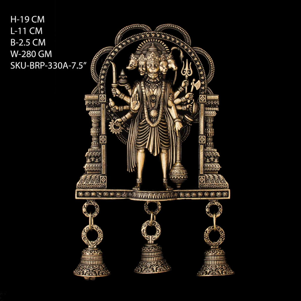 7.5" PREMIUM BRASS 5 FACE HANUMA LATKAN