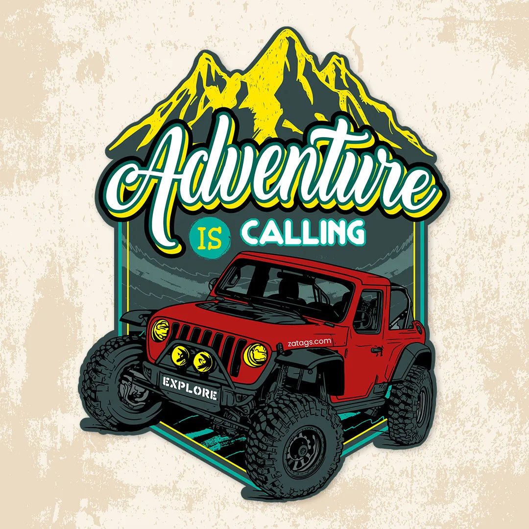 Adventure Is Calling 4 X 4 - Bumper Sticker