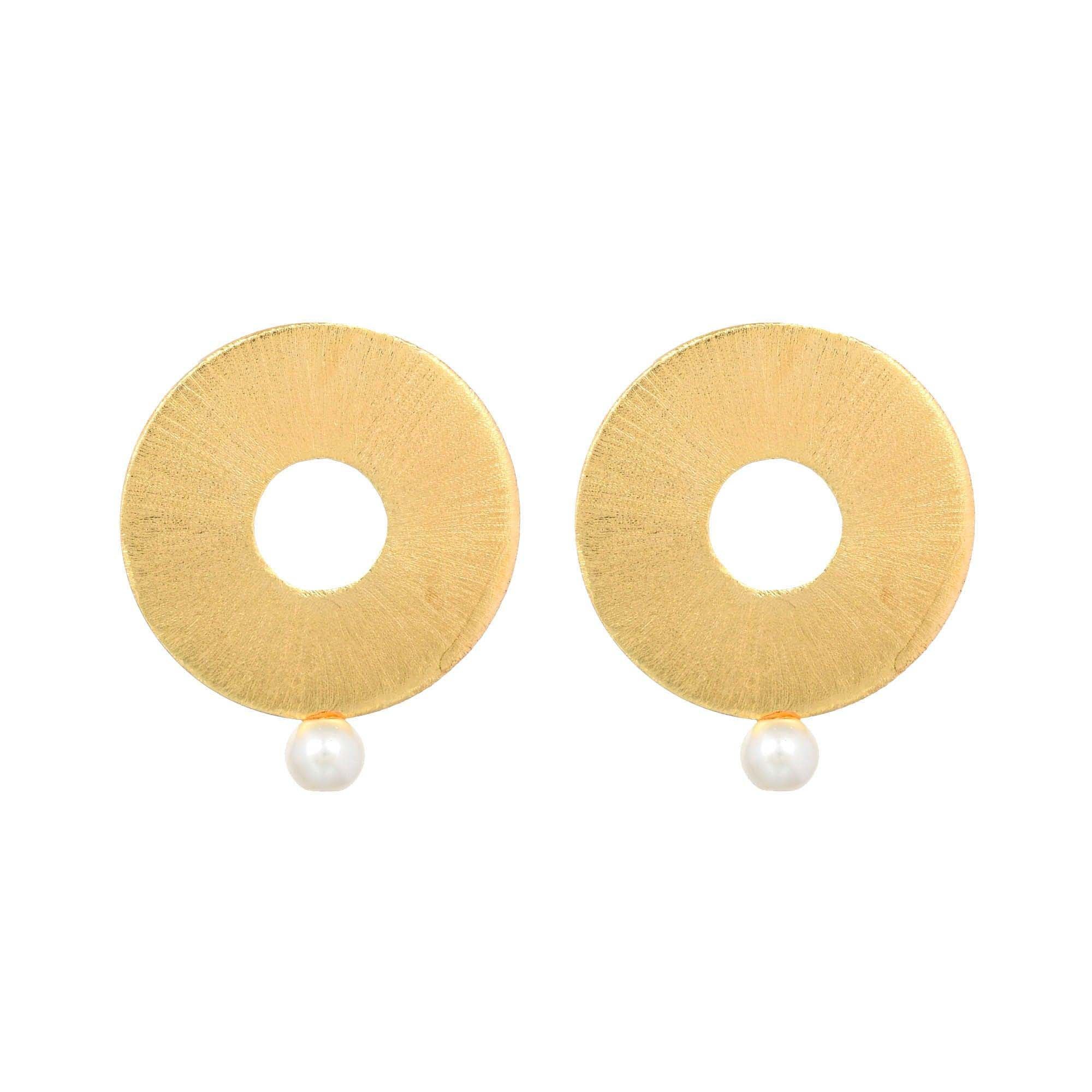 Women's Pearl Concentric Circle Earring