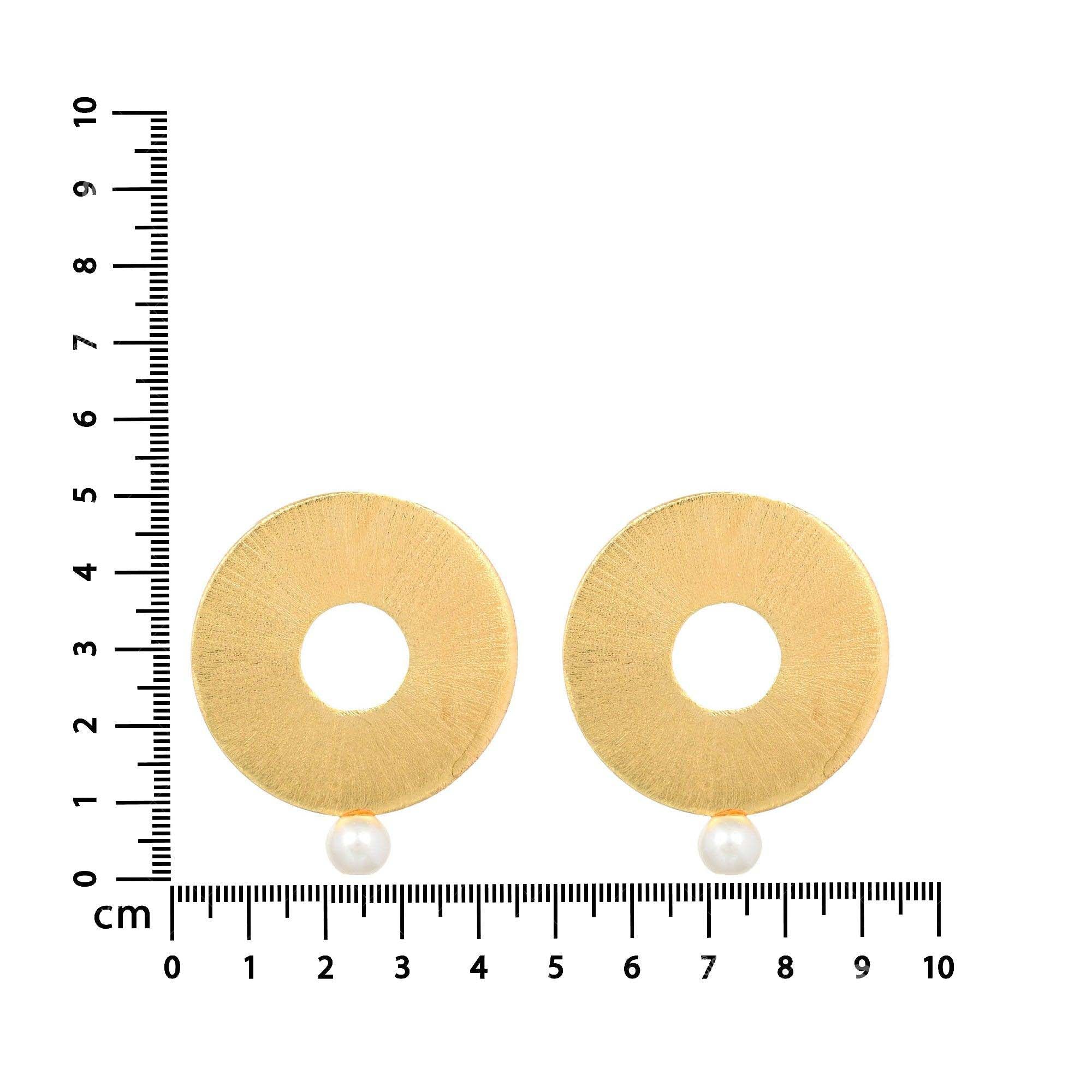 Women's Pearl Concentric Circle Earring