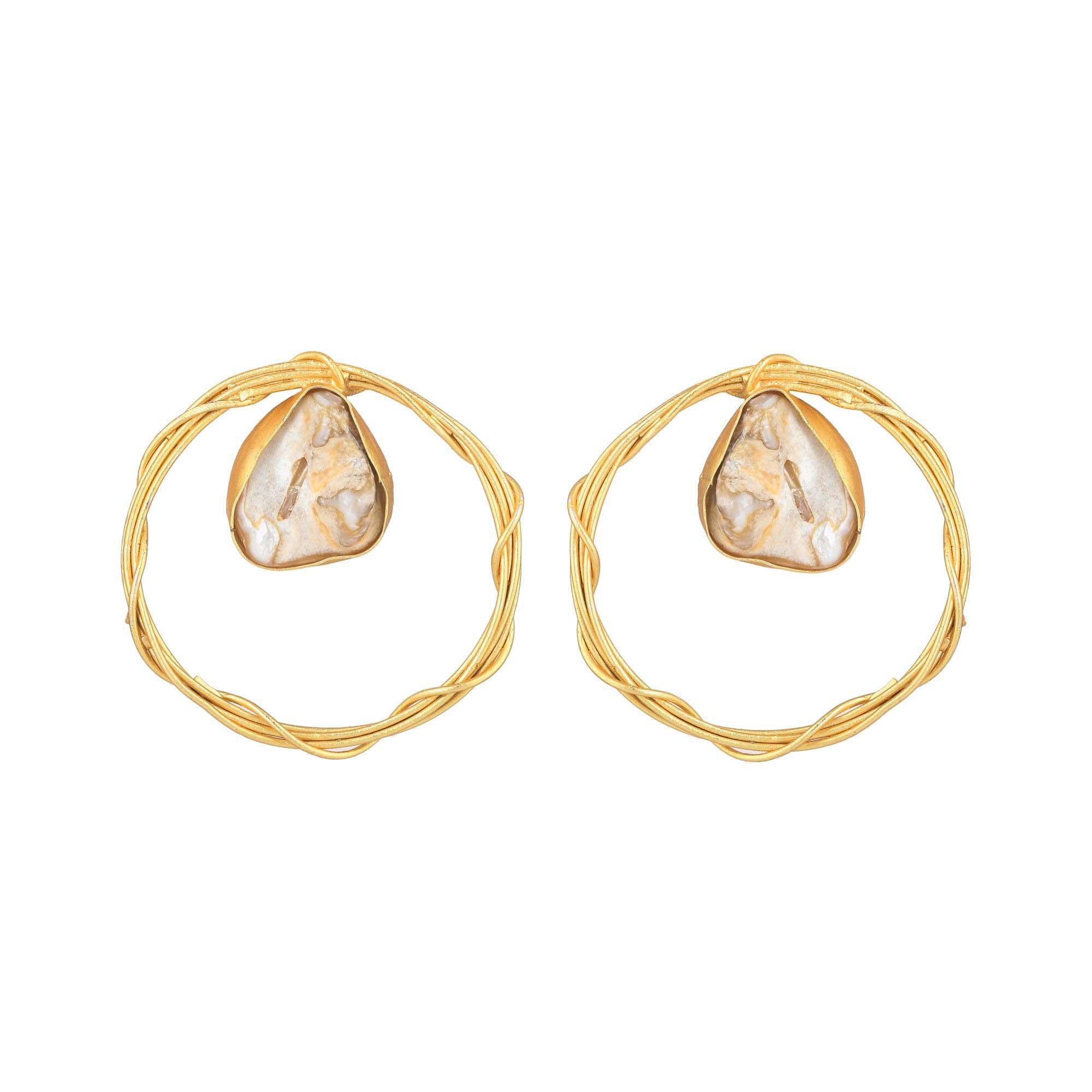 Women's Pearl Twisted Wired Hoop