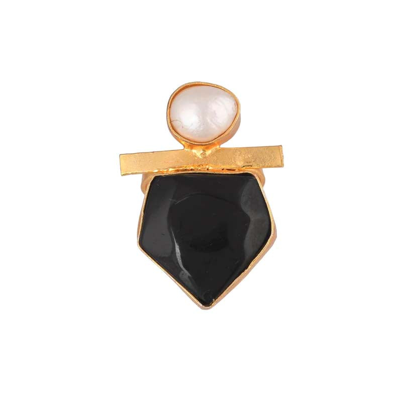 Women's Pentagon Pearl Ring - Zurii Jewels