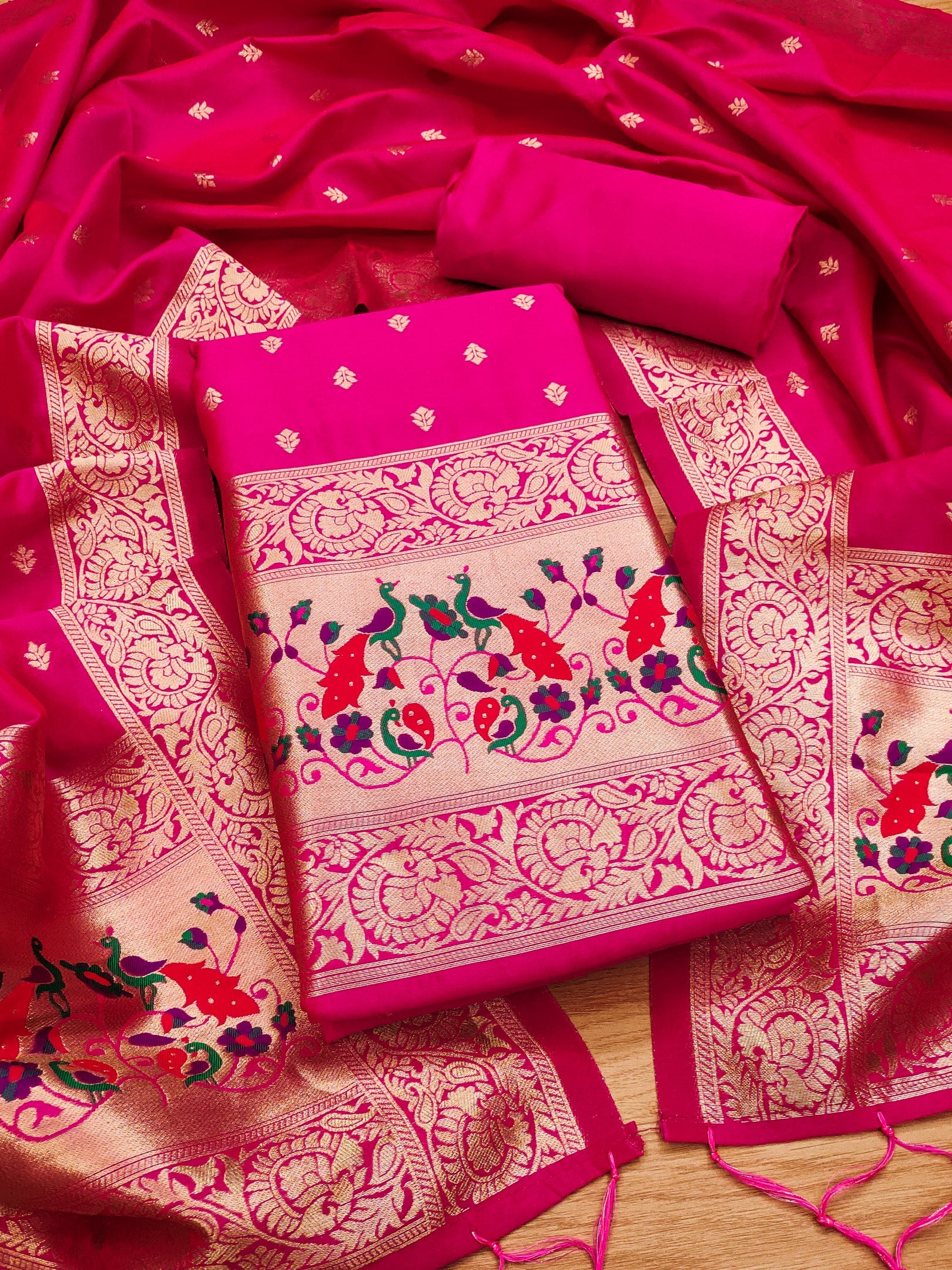 banarasi dress material design Banarasi Silk Dress Material at 450/piece | Silk Dress Materials in Surat