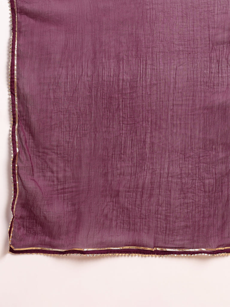 Women's Silk Blend Embroidered Kurta Pant With Dupatta