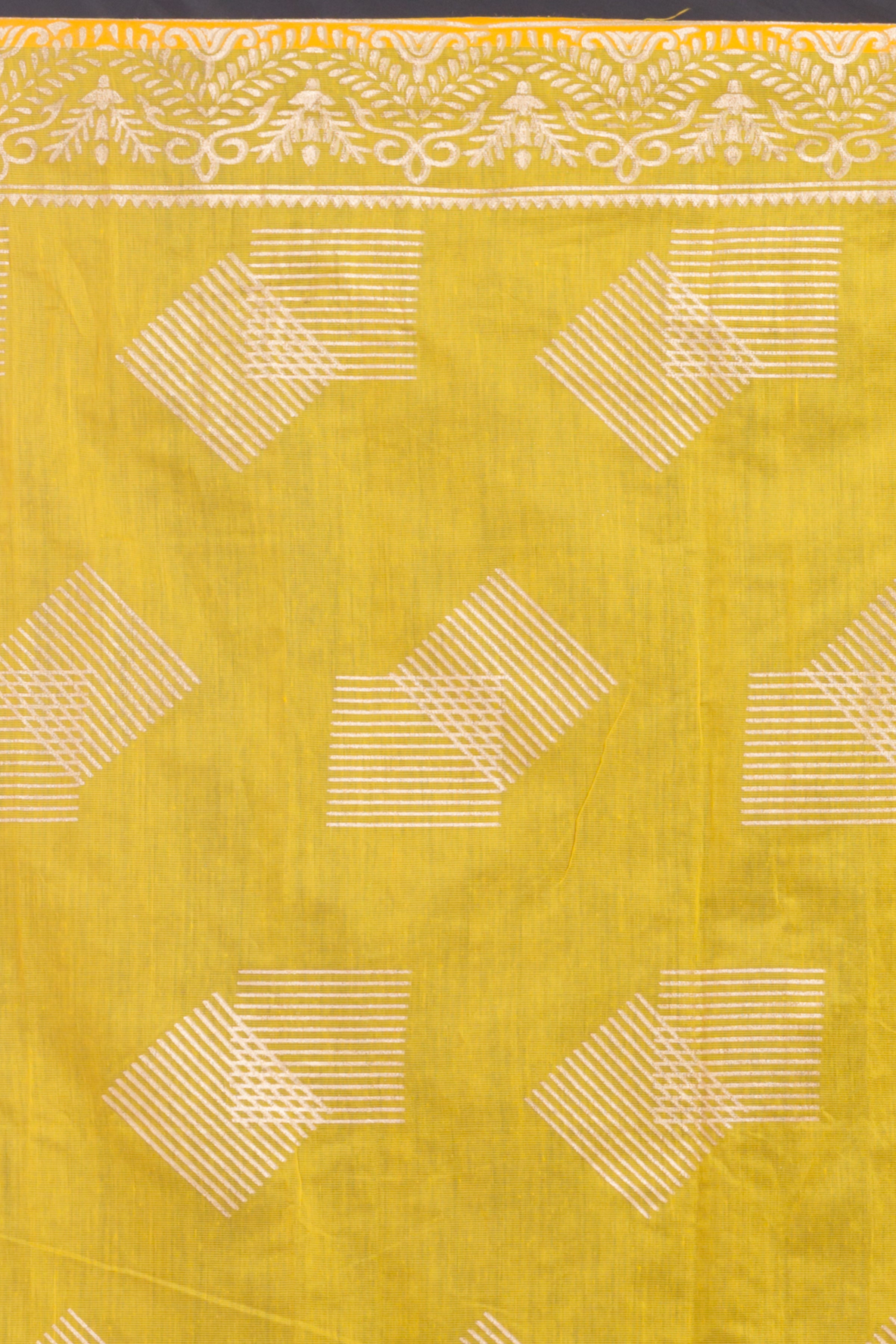 Women's Yellow Hand Woven Cotton Silk Printed Saree - Piyari Fashion