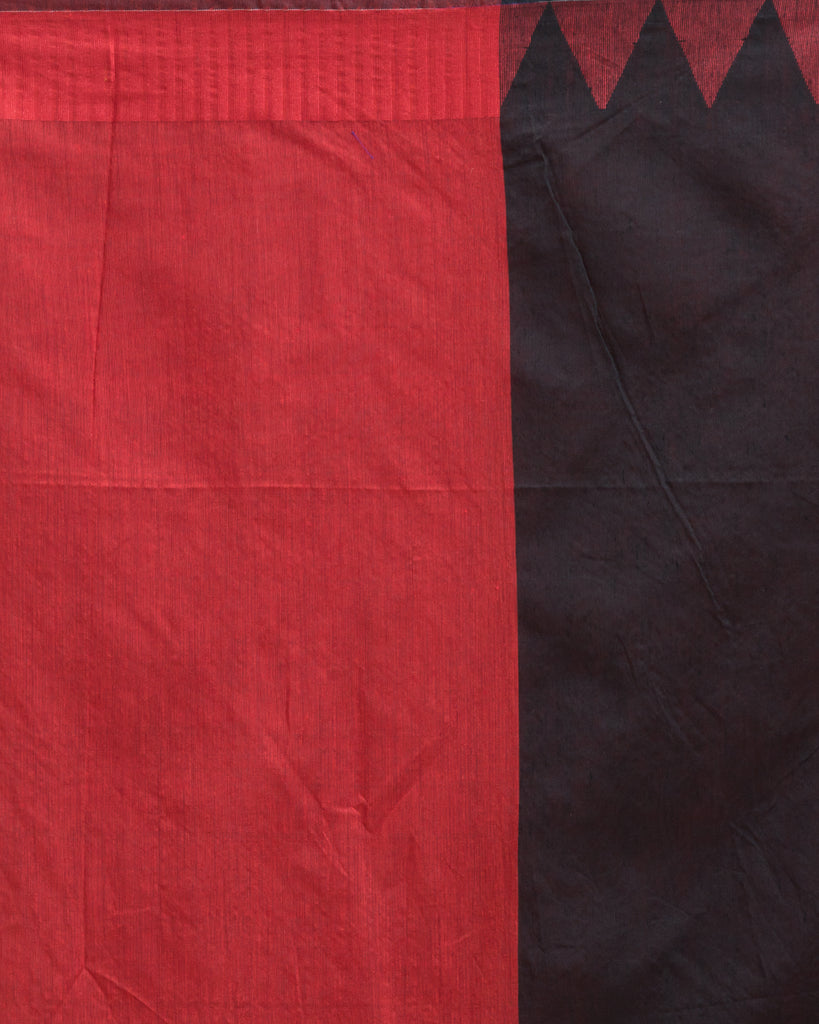 Women's Black Cotton Blend Handloom Saree