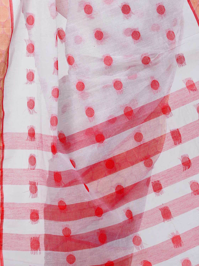 Women's Cotton White Tant Saree