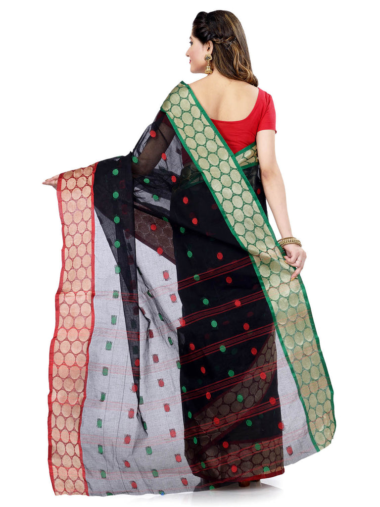 Women's Cotton Navy Blue Tant Saree