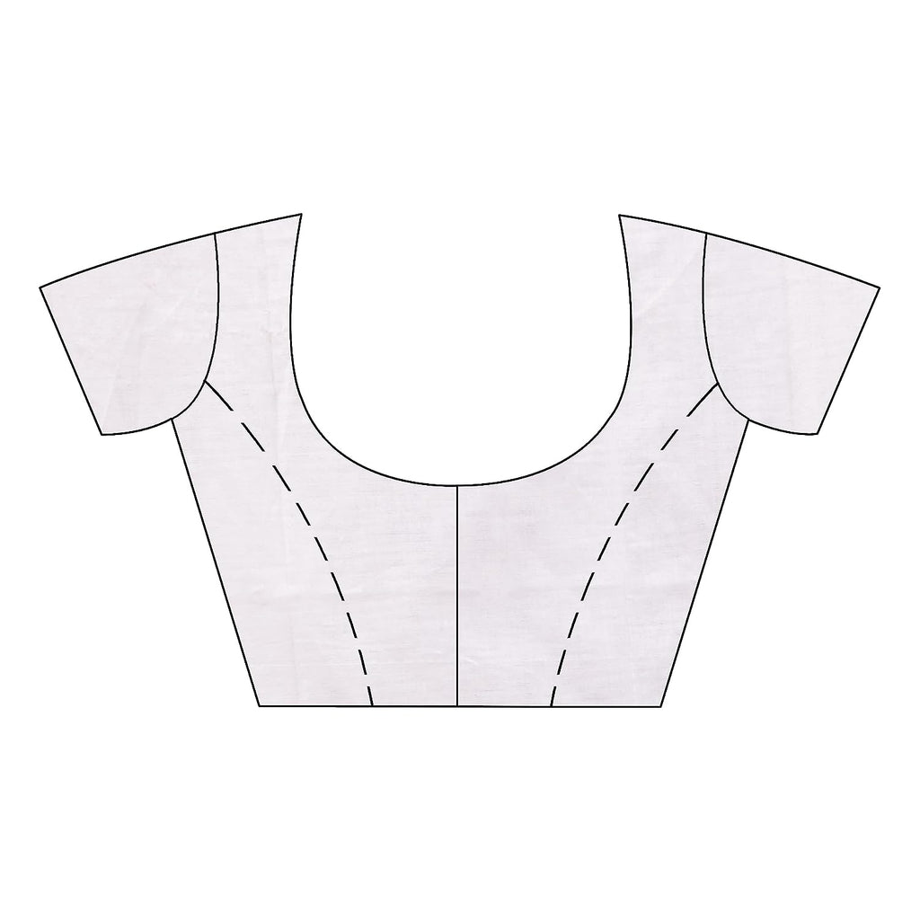 Women's Bengali Khesh Cotton Handloom Saree Tri Flower Designed With Blouse Piece