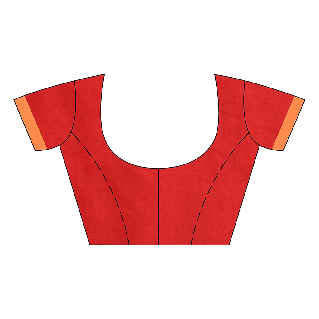 Women's Red Handspun Cotton Handloom Saree