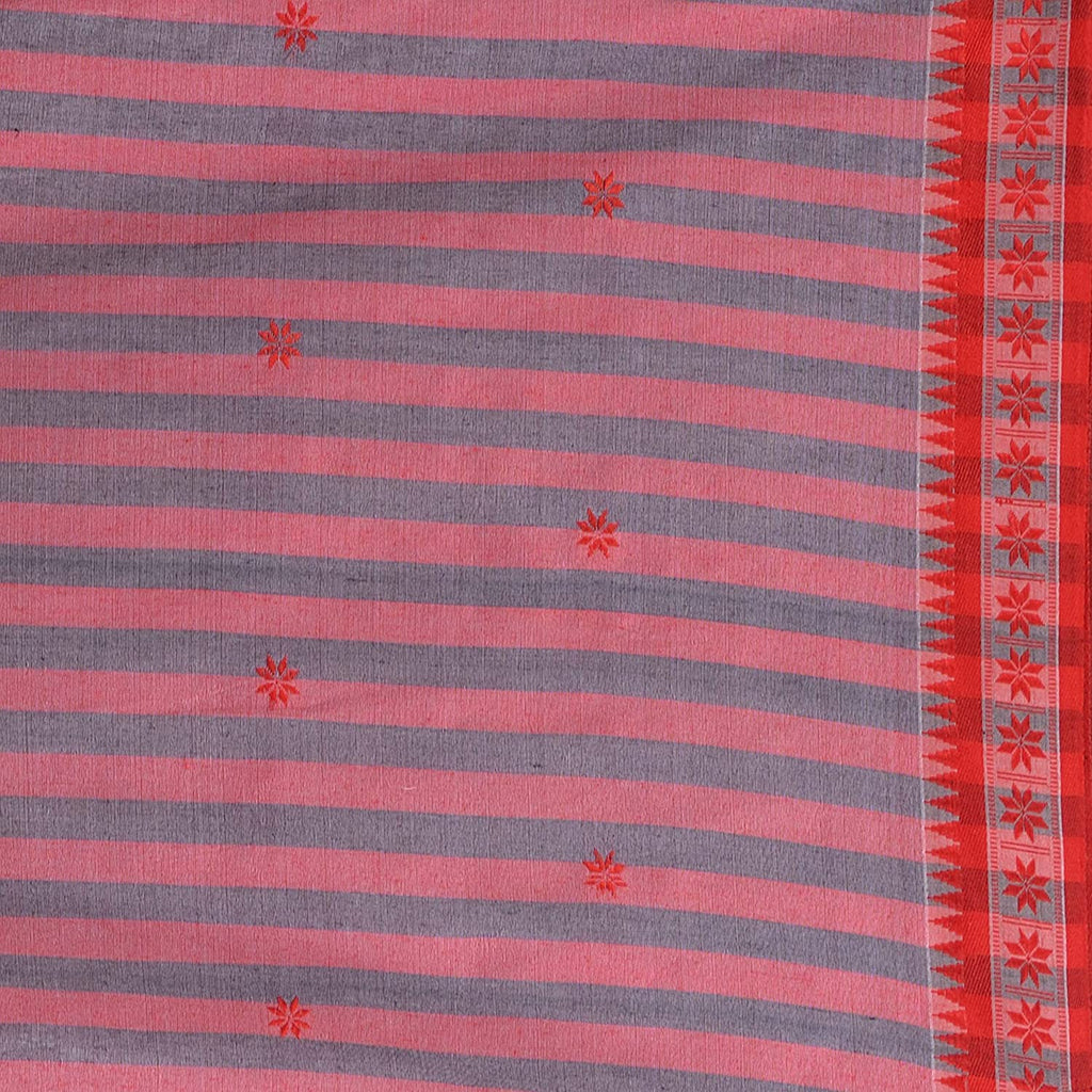 Women's Grey Handspun Cotton Tangail Saree
