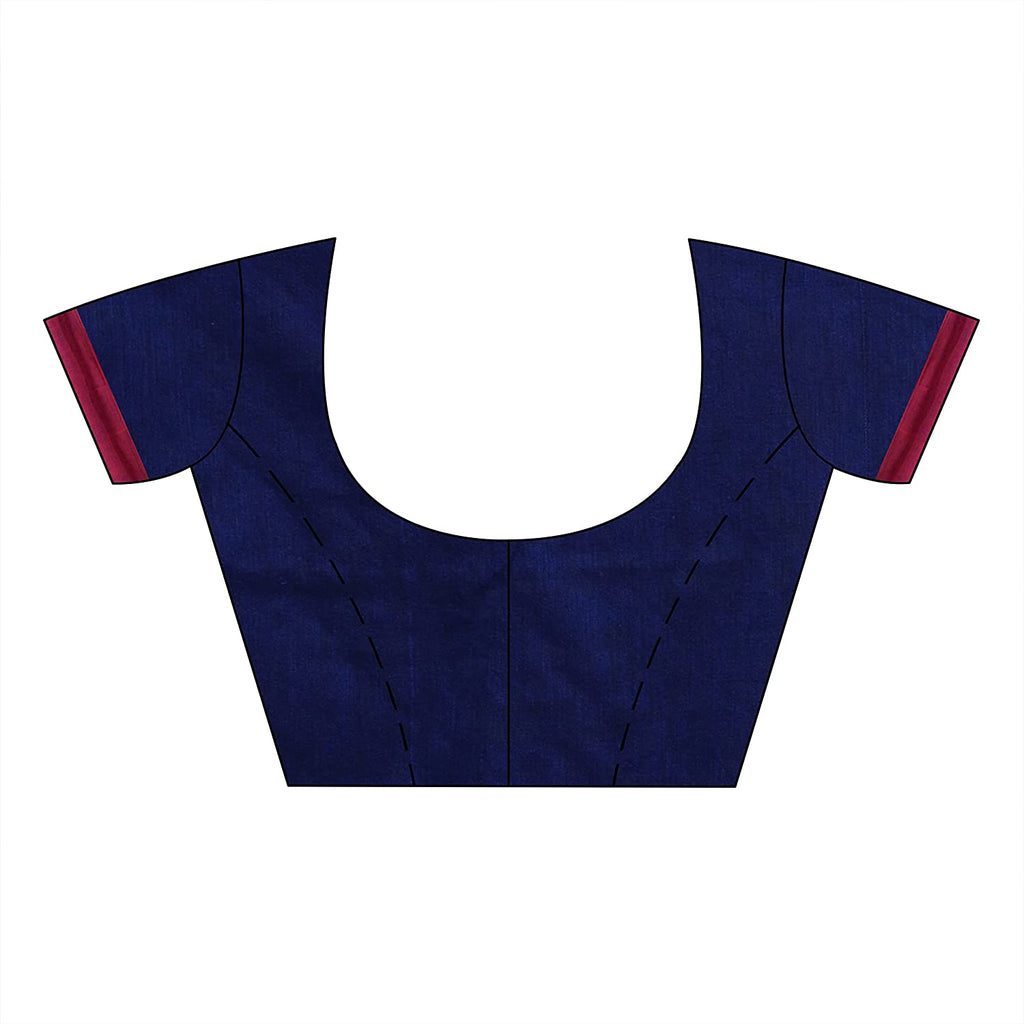 Women's Blue Handspun Cotton Handloom Saree