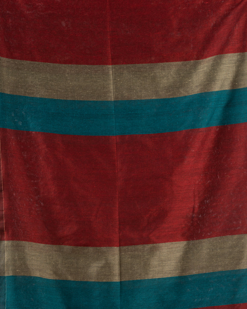 Women's Handspun Cotton Maroon Handloom Saree