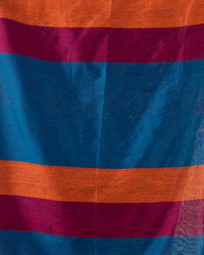 Women's Handspun Cotton Blue Handloom Saree