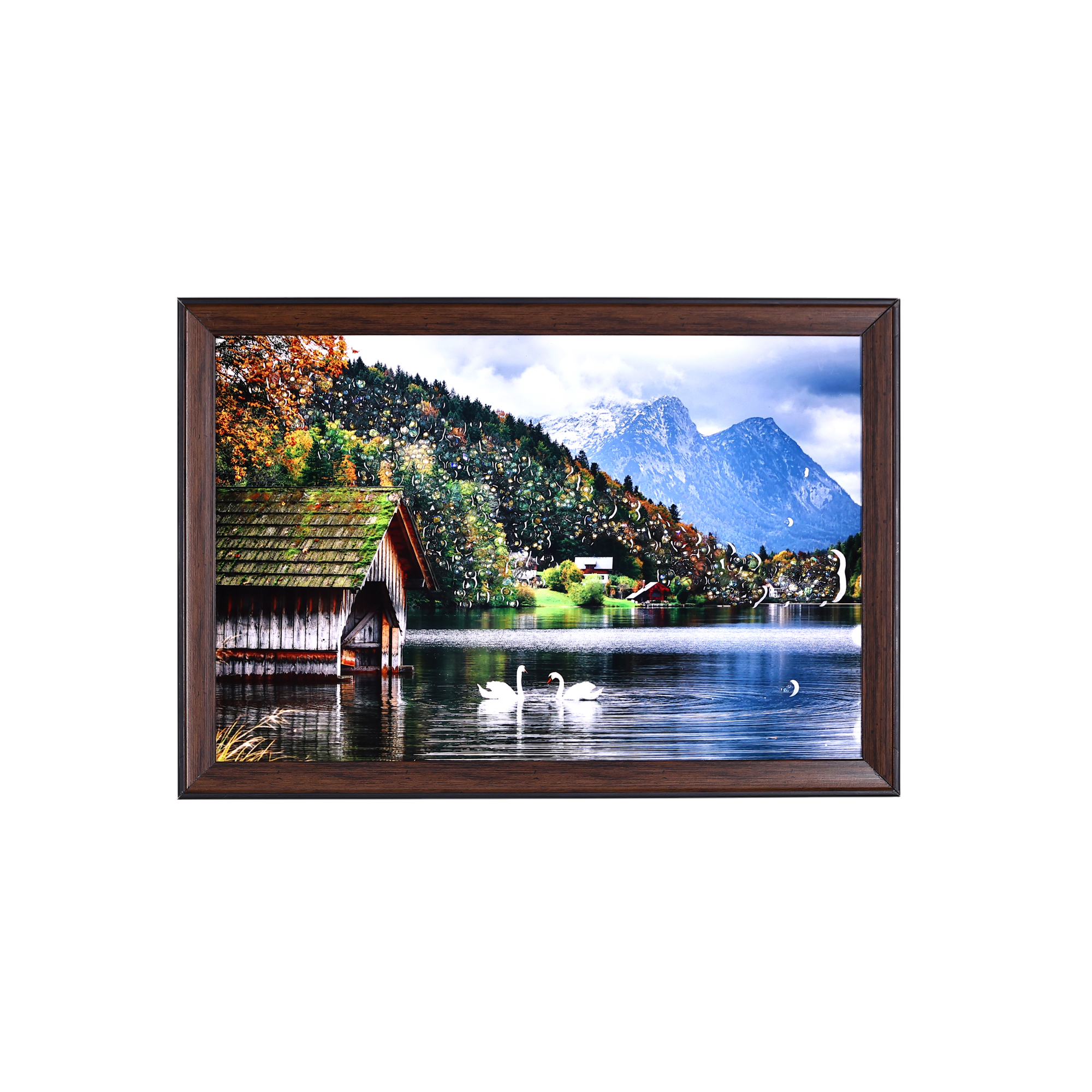 Peaceful Lakeside Retreat Crystal Embellished Resin Wall Hanging