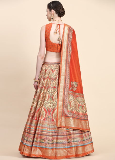 Women's  Embroidered Lehenga Blouse with waistbelt set- 4pc set