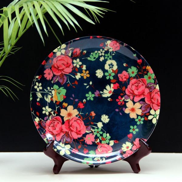 Pink Floral Wall Plate - 9810