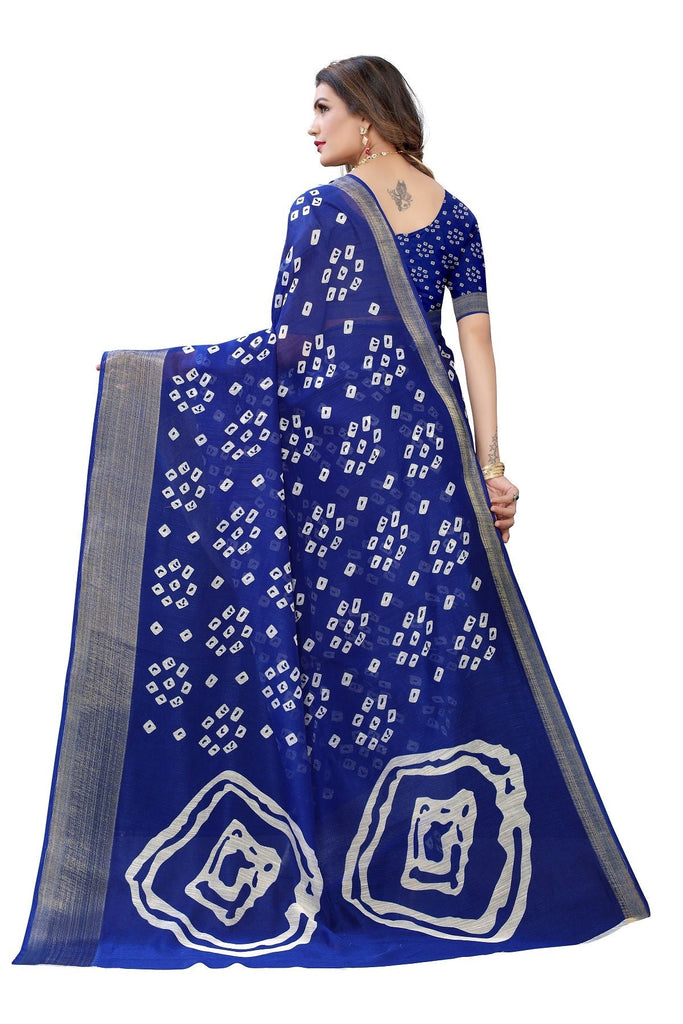 Women's Linen Jari Border Saree With Blouse Piece