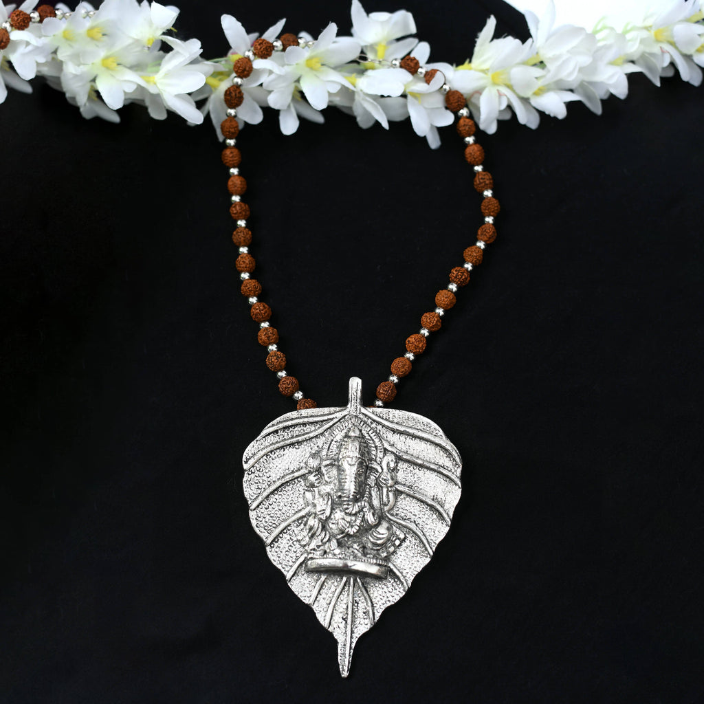 Kamal Johar German Silver Ganesha Necklace