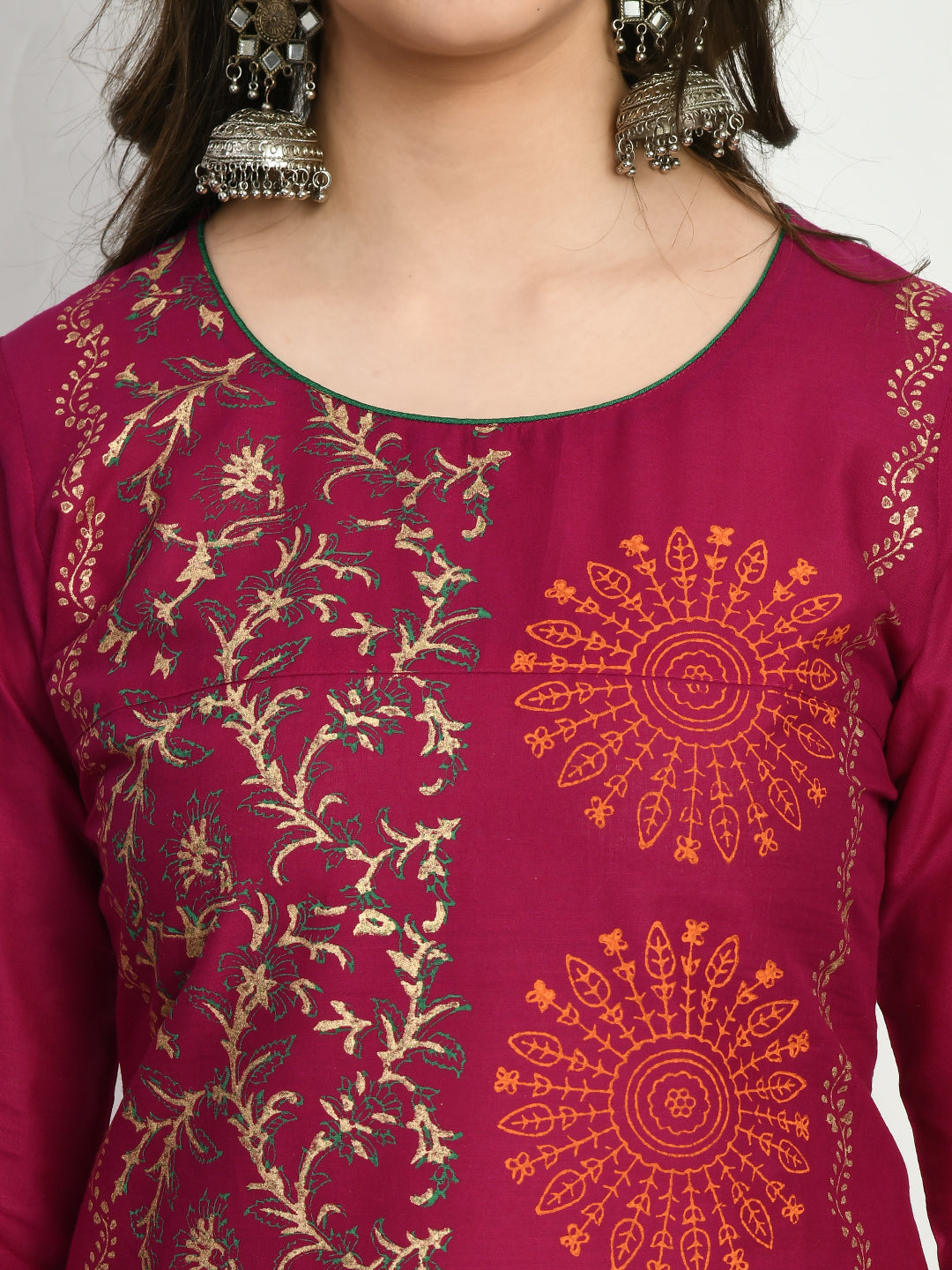 Women's Purple Hand block Printed Kurta - Taantav