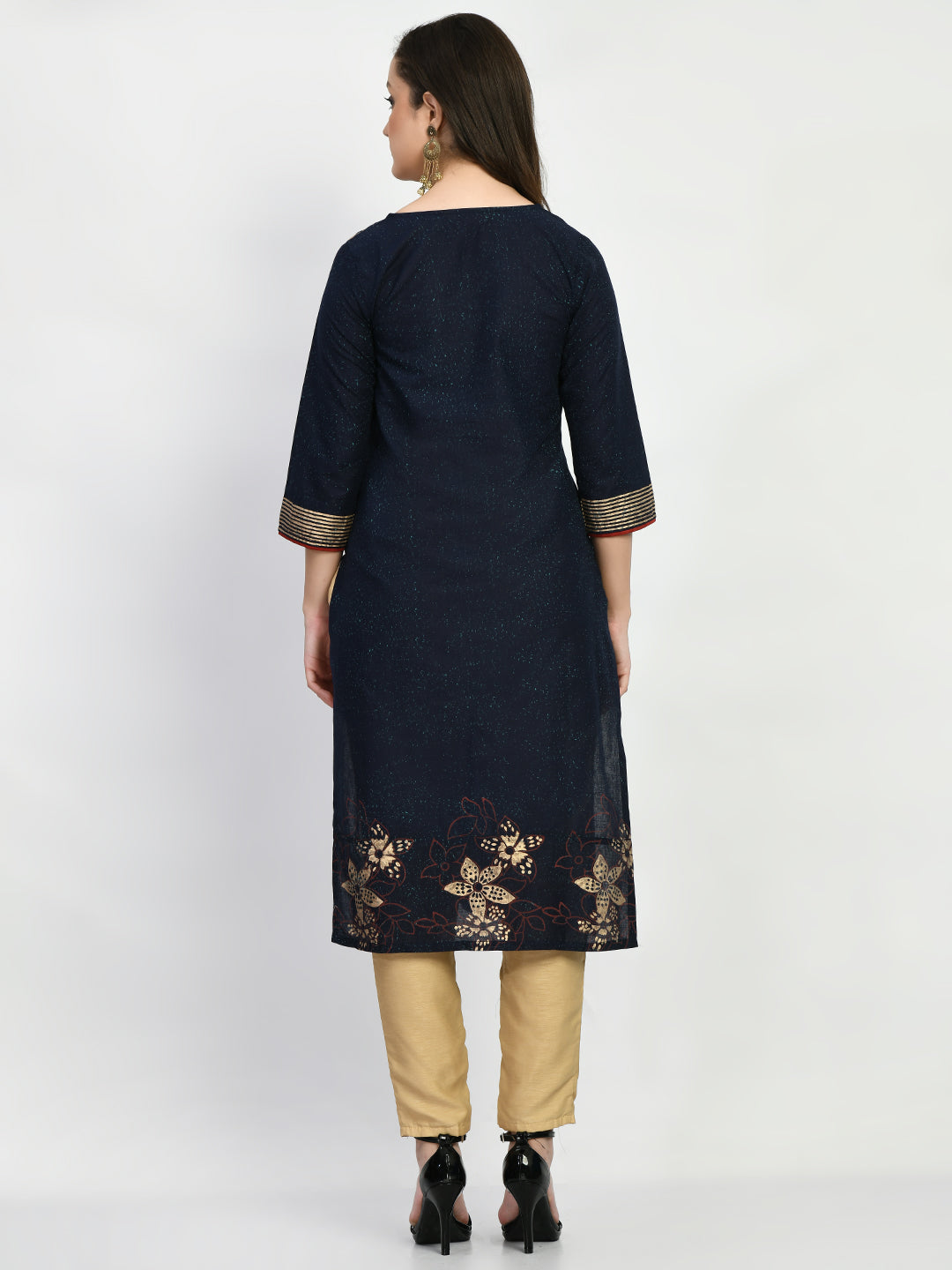 Women's Blue Hand block Printed Kurta - Taantav