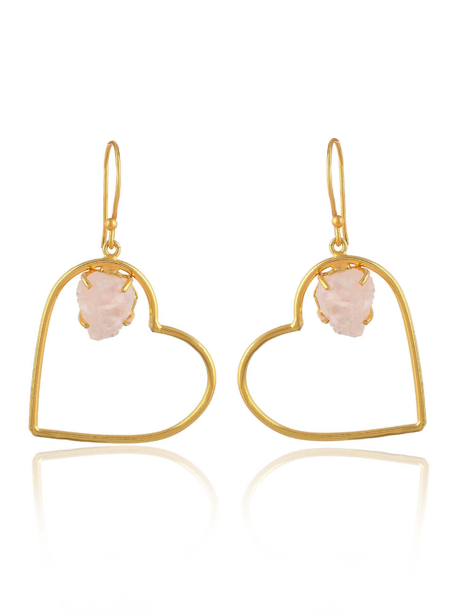 Women's Stone-In-Heart Shaped Earrings