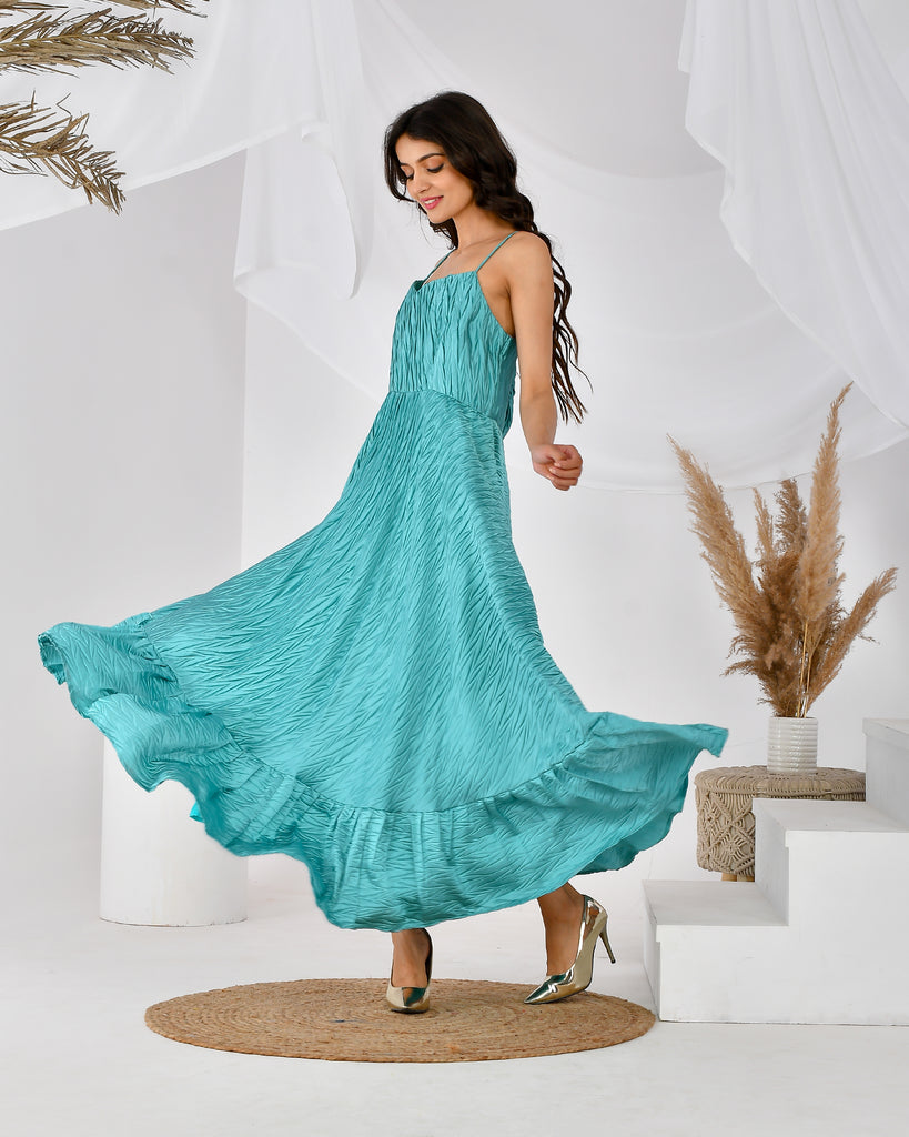 Women's Turquoise  Green Maxi Dress