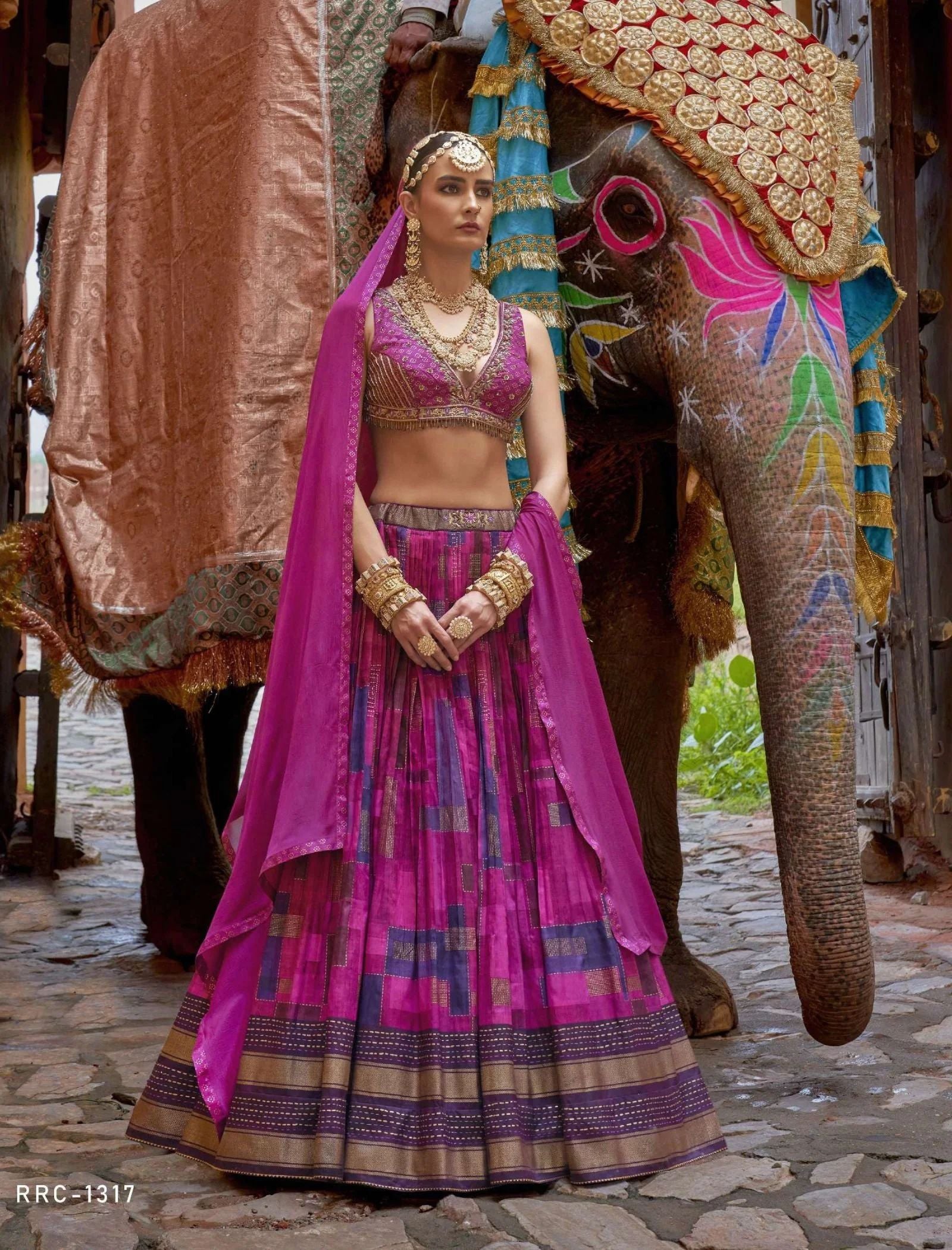 Women's Pink Lehnga With Pink Blouse,Combination Duptta &Sequence Work - Phenav