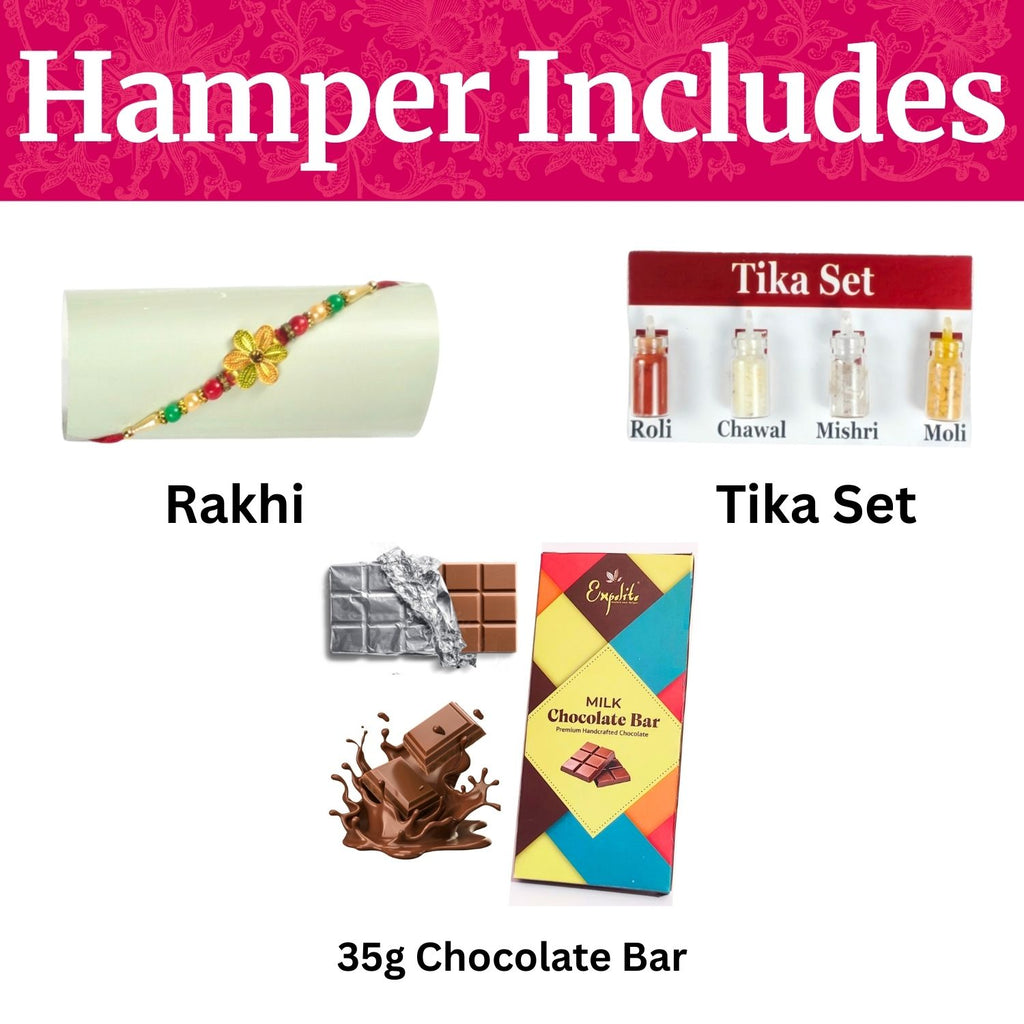Special Rakhi For Brother , Chocolate Gift Hamper With Rakhi, Tika Set  And Greeting |Gift For Brother