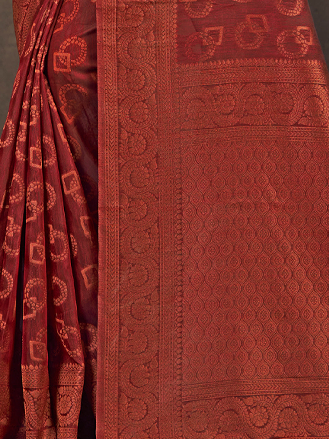 Women's Grey Cotton Woven Work Traditional Tassels Saree - Sangam Prints