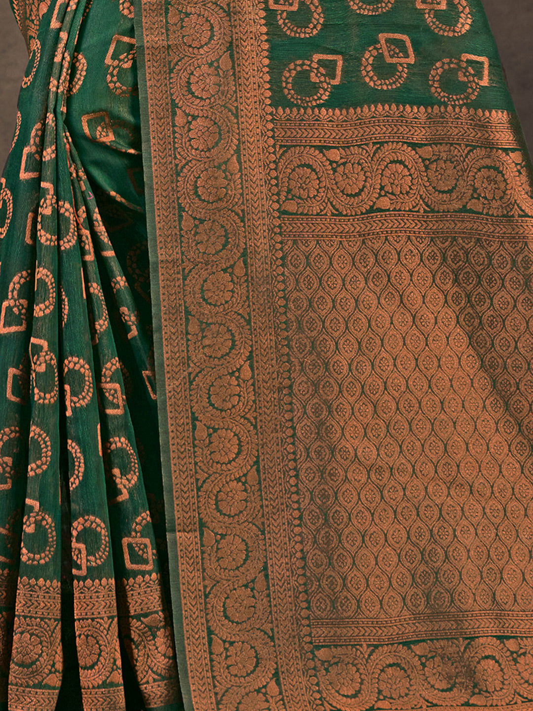 Women's Red Cotton Woven Work Traditional Tassels Saree - Sangam Prints