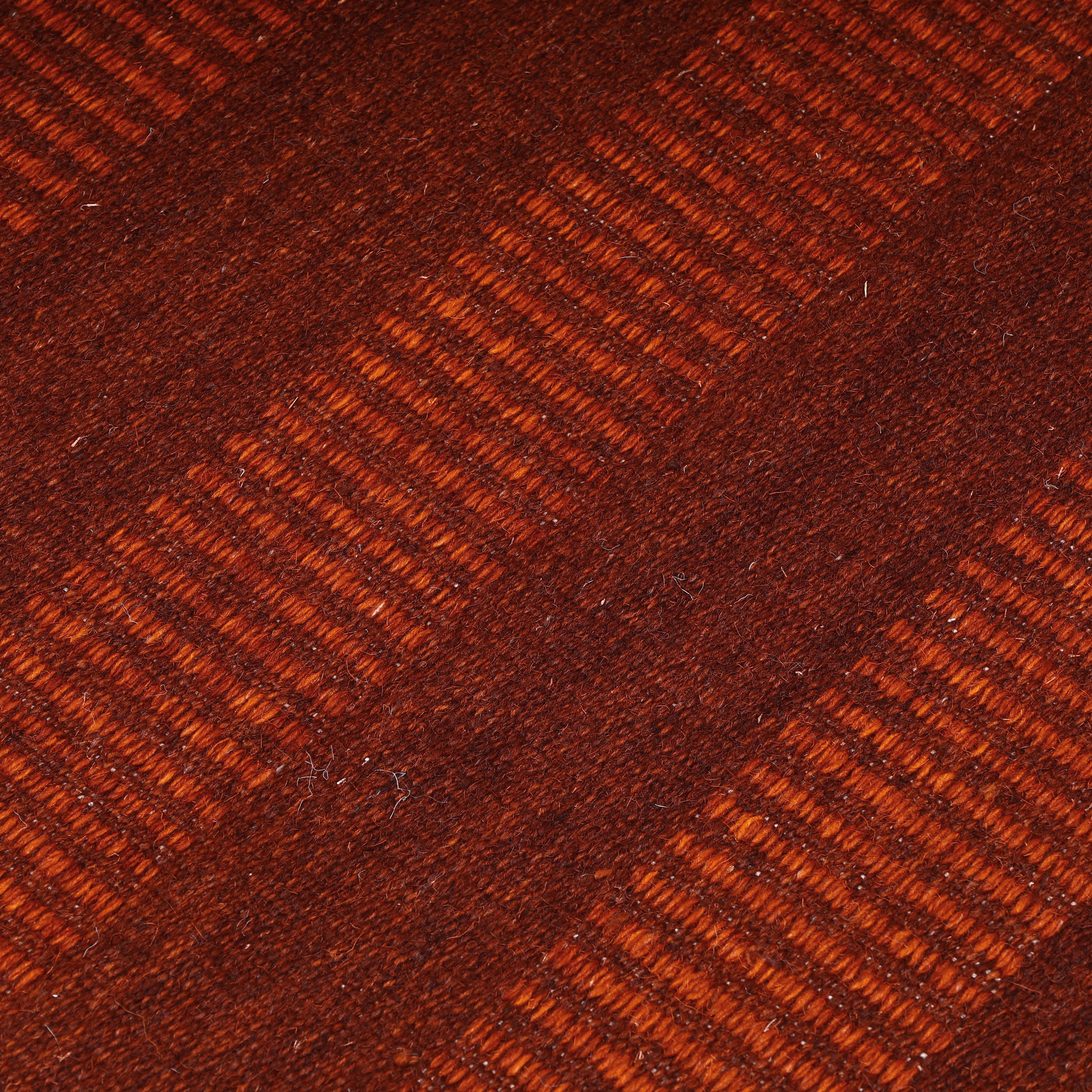 Rust and Brown Handwoven Jawaja Durrie—Stripe Pattern