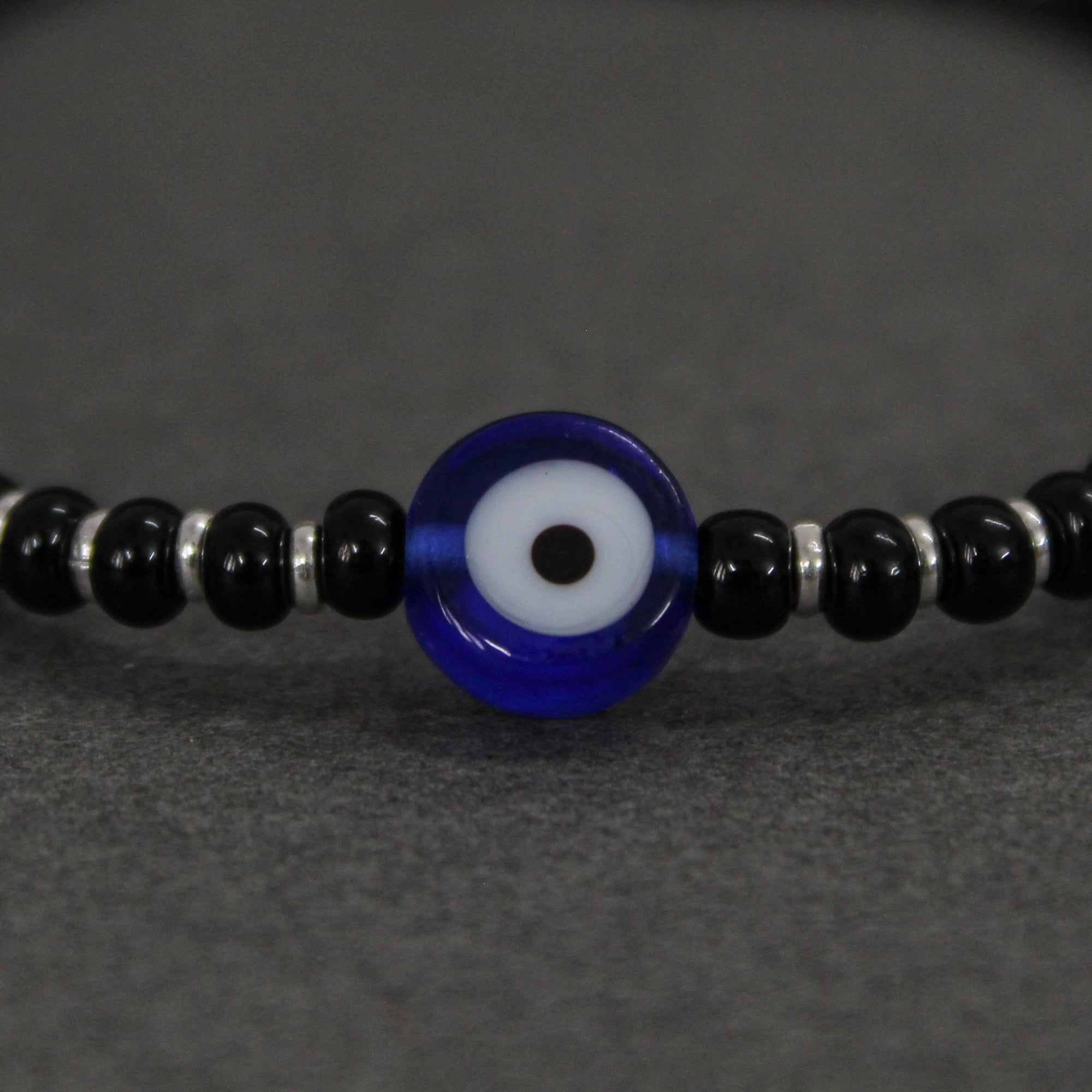 Women's Black Adjustable Thread Silver Anklets