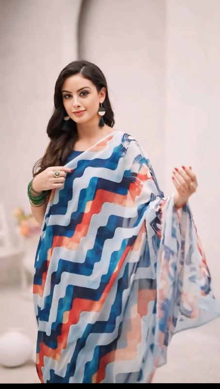 Women's Multicolor Georgette Saree - Pf The Fashion Trendz