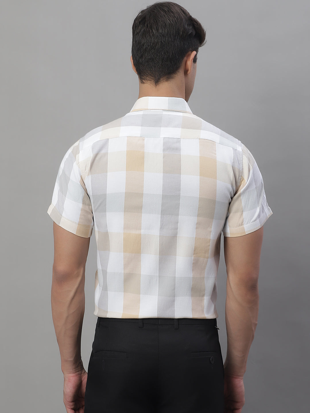 Men's Pure Cotton Checked Formal Shirts - Taantav