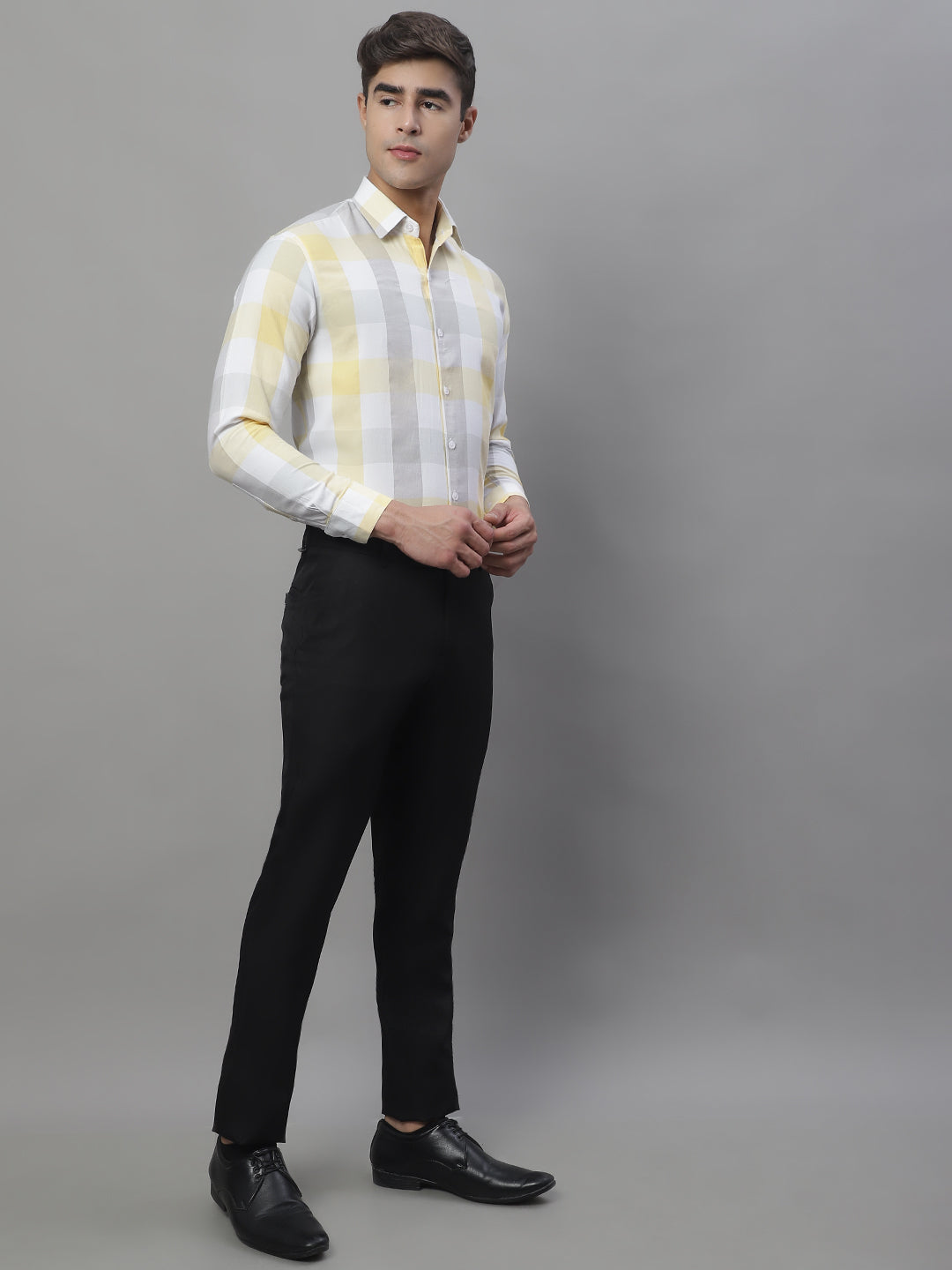 Men's Pure Cotton Checked Formal Shirts - Taantav