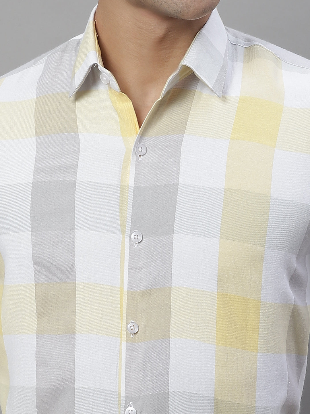 Men's Pure Cotton Checked Formal Shirts - Taantav