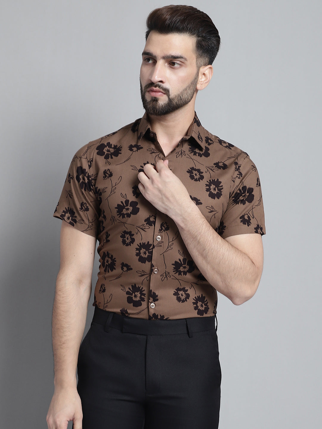 Men's Floral Printed Formal Shirt - Taantav