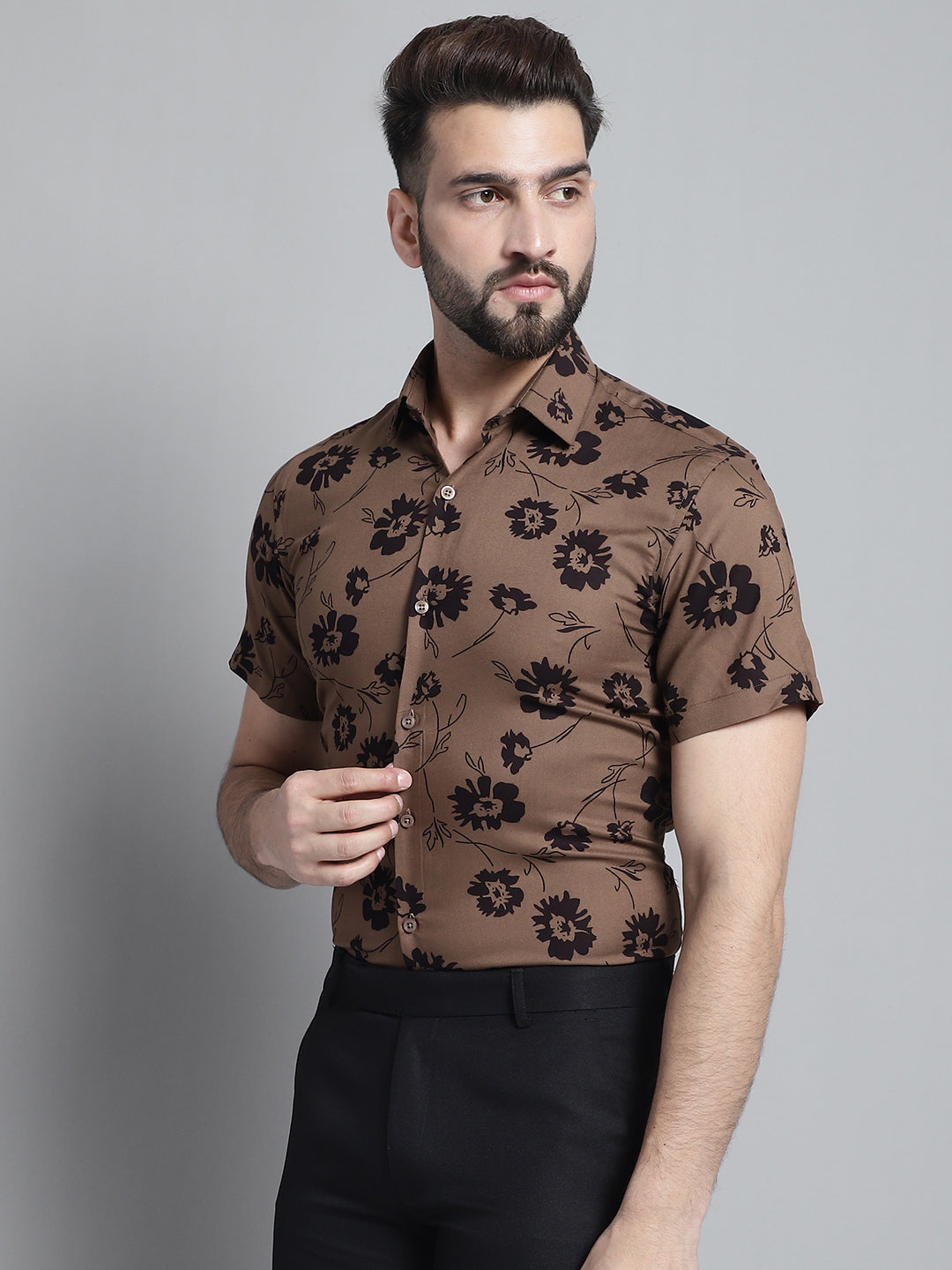 Men's Floral Printed Formal Shirt - Taantav