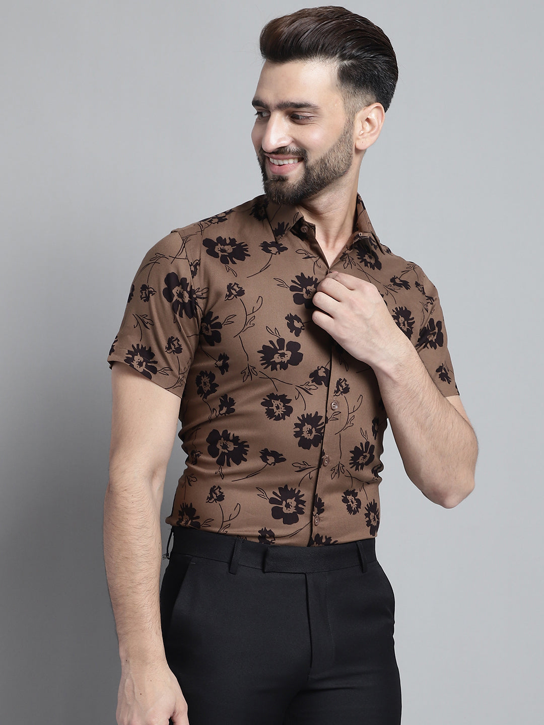 Men's Floral Printed Formal Shirt - Taantav