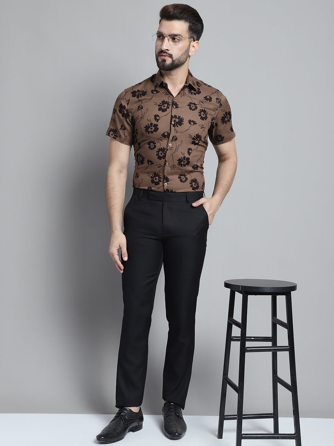 Men's Floral Printed Formal Shirt - Taantav