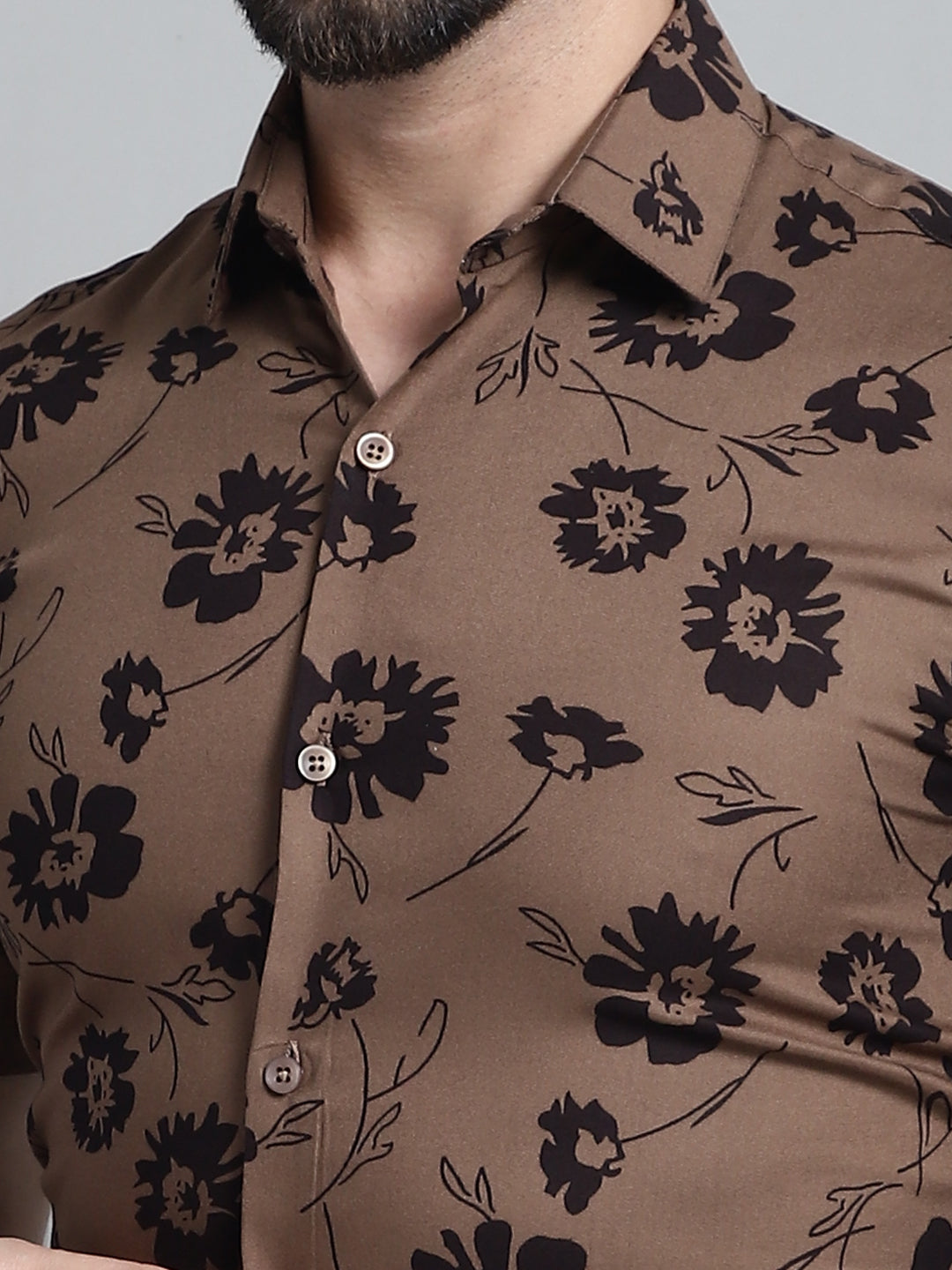 Men's Floral Printed Formal Shirt - Taantav